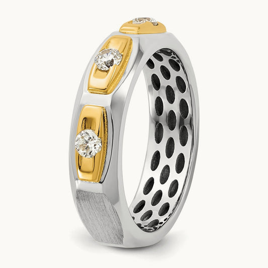 14ktt IB Goodman Mens Satin Complete 1/3ct Diamond Ring