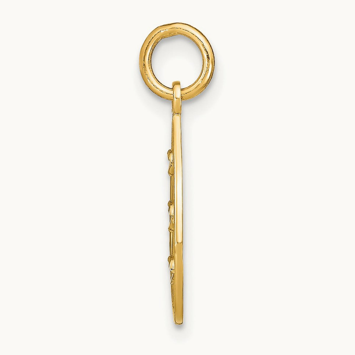 w/Rhodium D/C Small Teardrop Charm, 14K