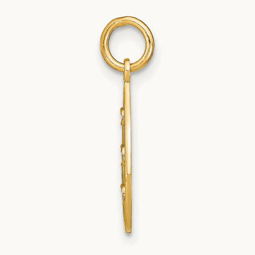 w/Rhodium D/C Small Teardrop Charm, 14K