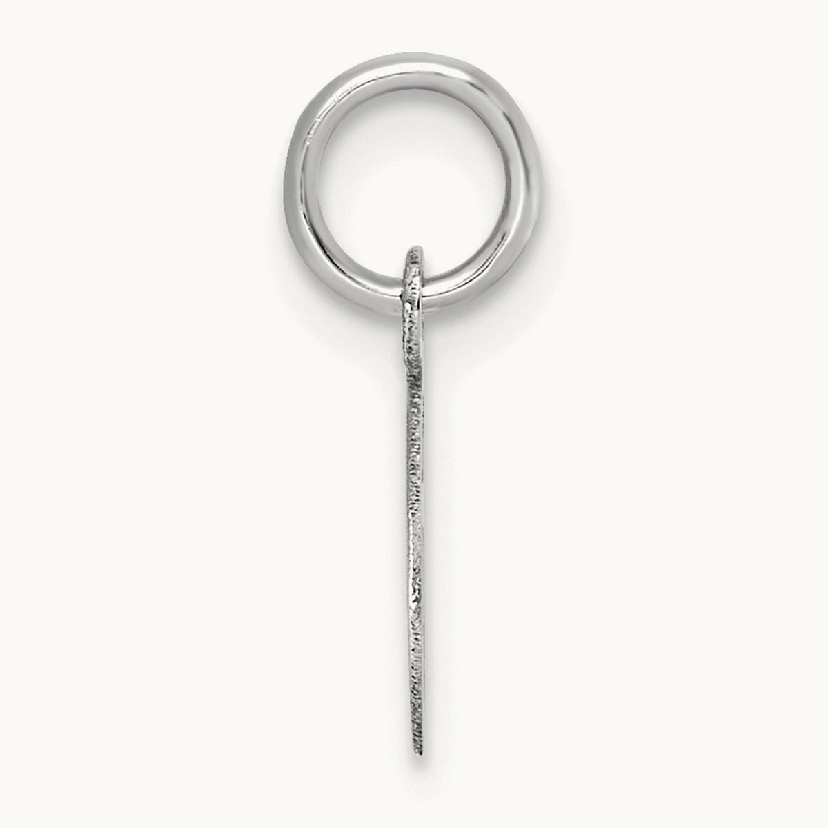 Small Script Letter G Initial Charm, 14K White Gold