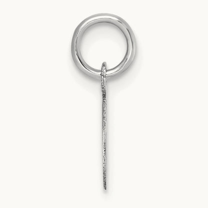 Small Script Letter G Initial Charm, 14K White Gold