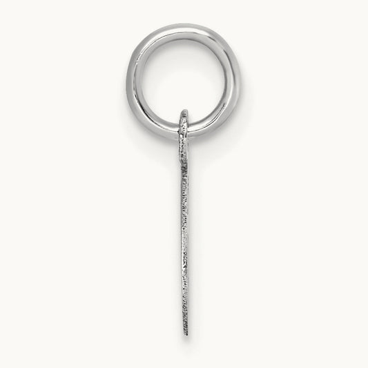 Small Script Letter G Initial Charm, 14K White Gold