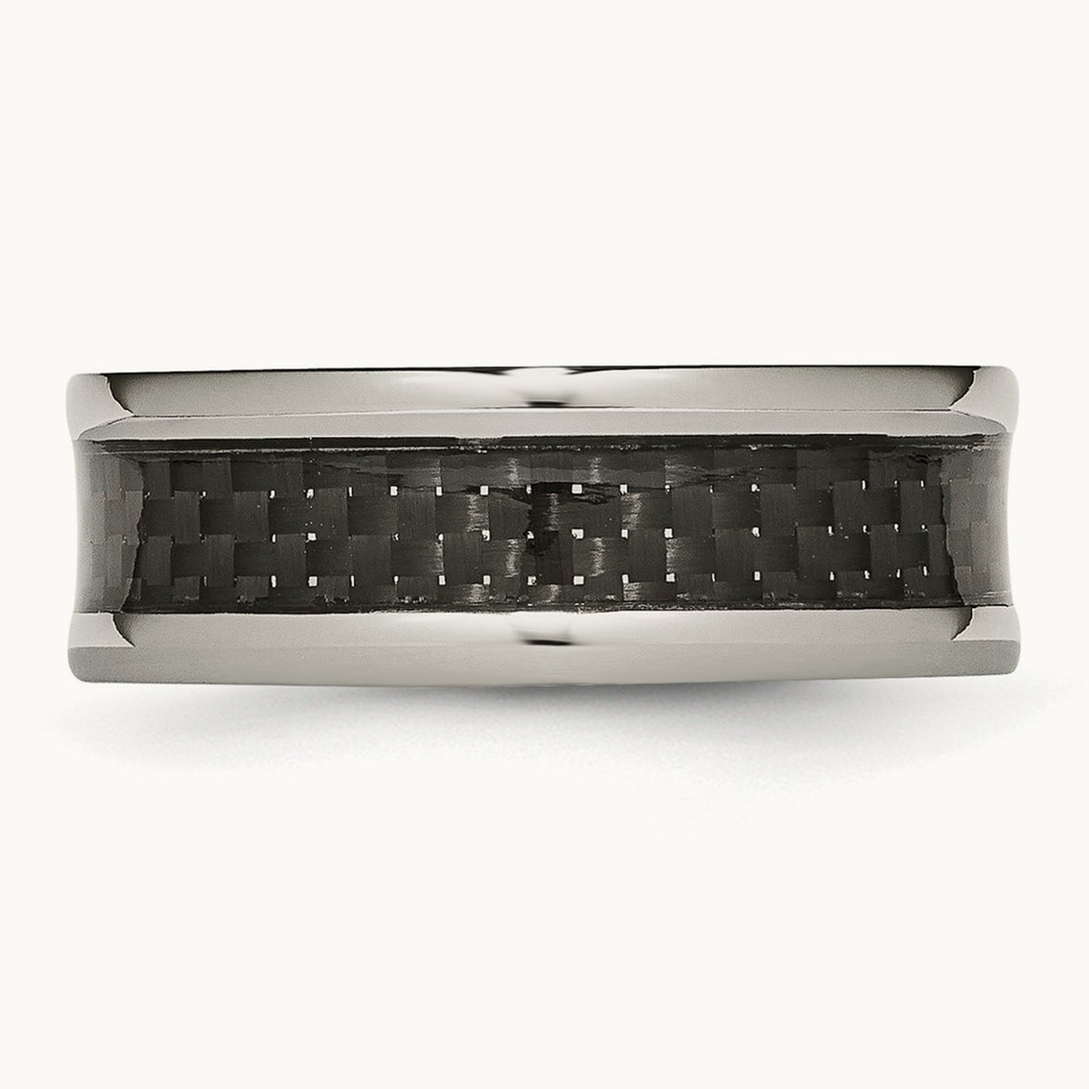 Polished w/Black Carbon Fiber Inlay Band, 8mm, Titanium