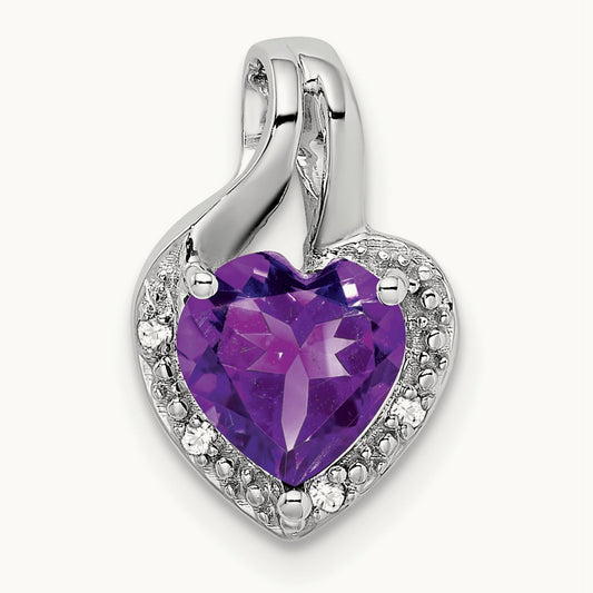 Amethyst and Diamond Heart Pendant — photo set