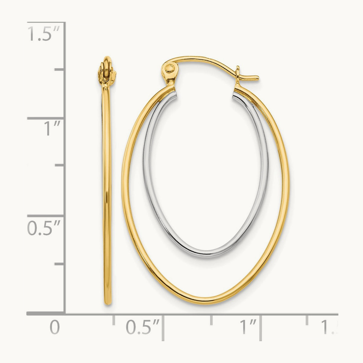 Lightweight Hoop Earrings, 14K Two Tone