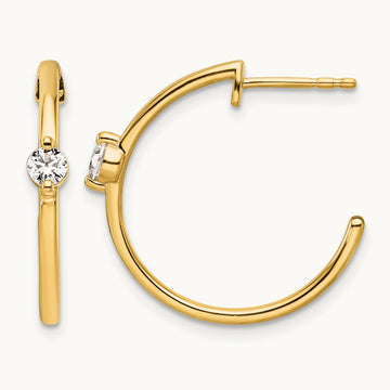 C-Hoop Post Earrings, 0.25 ct tw Lab-Grown Diamond