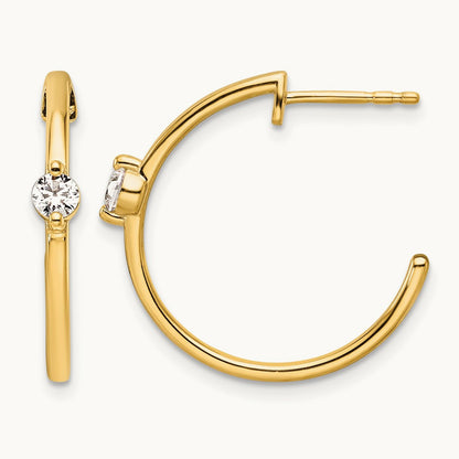 C-Hoop Post Earrings, 0.25 ct tw Lab-Grown Diamond