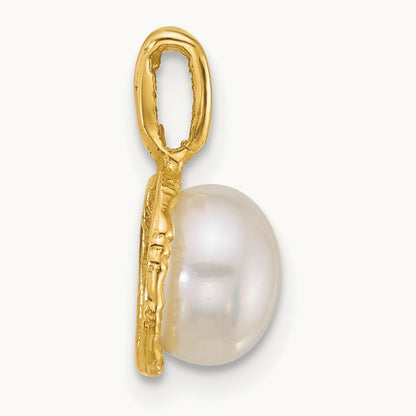 Polished 7- Button Freshwater Cultured Pearl Pendant, 14K