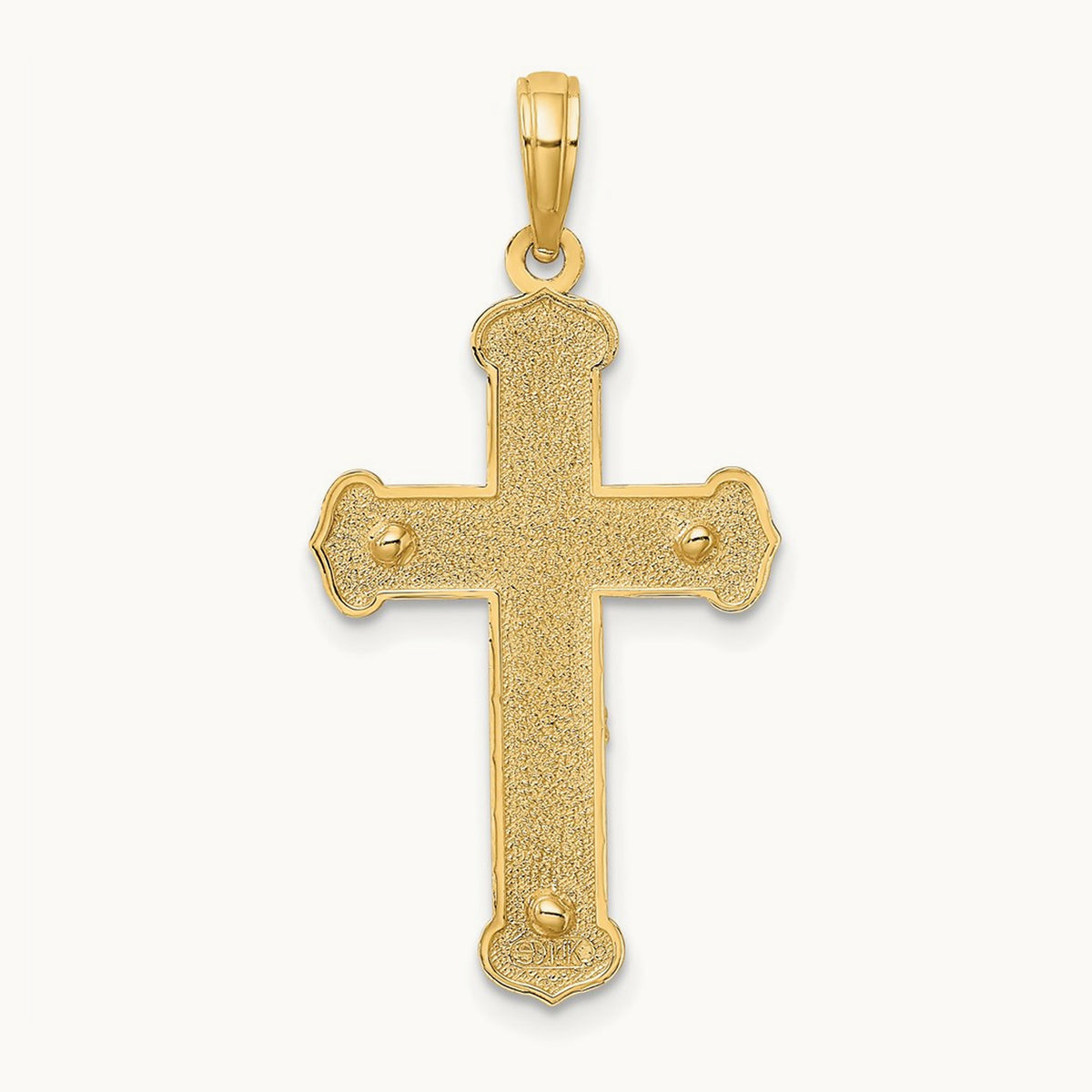 Engraved Crucifix Charm — 14K Two-Tone Gold, 30mm