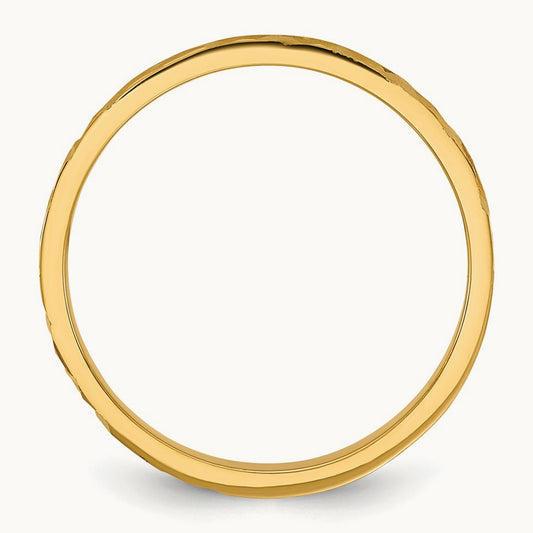 Diamond-cut Design Band Baby / Children's Ring — 14K Yellow Gold