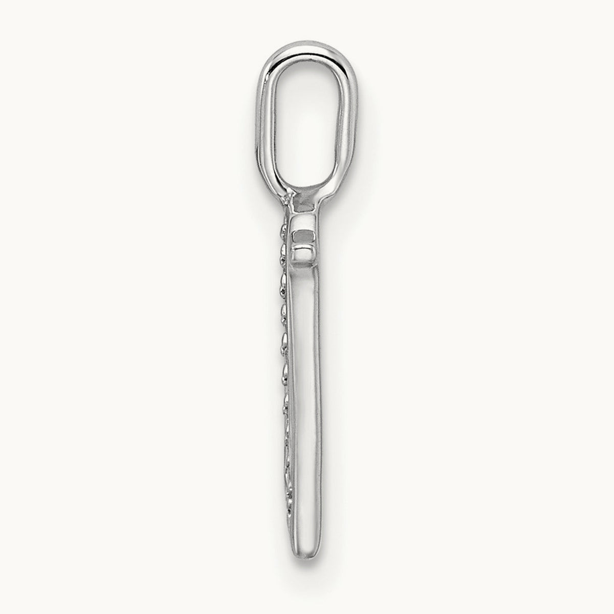 Diamond Letter N Initial Pendant, 14K White Gold
