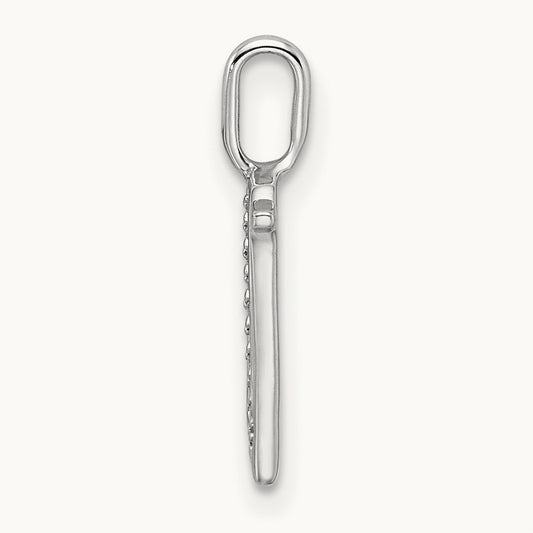 Diamond Letter N Initial Pendant, 14K White Gold