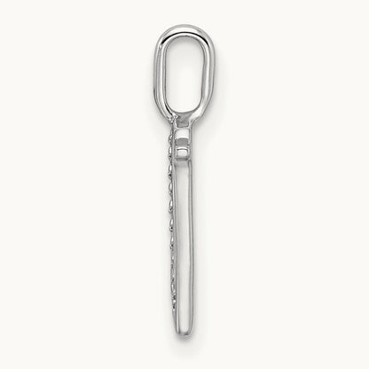 Diamond Letter N Initial Pendant, 14K White Gold