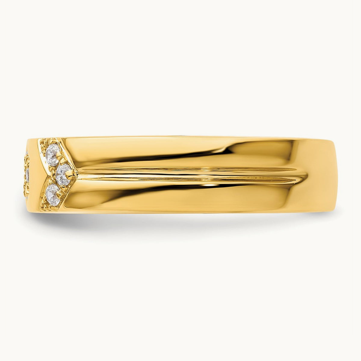 Hexagon Diamond Womens Complete Wedding Band, 14K
