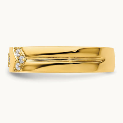 Hexagon Diamond Womens Complete Wedding Band, 14K