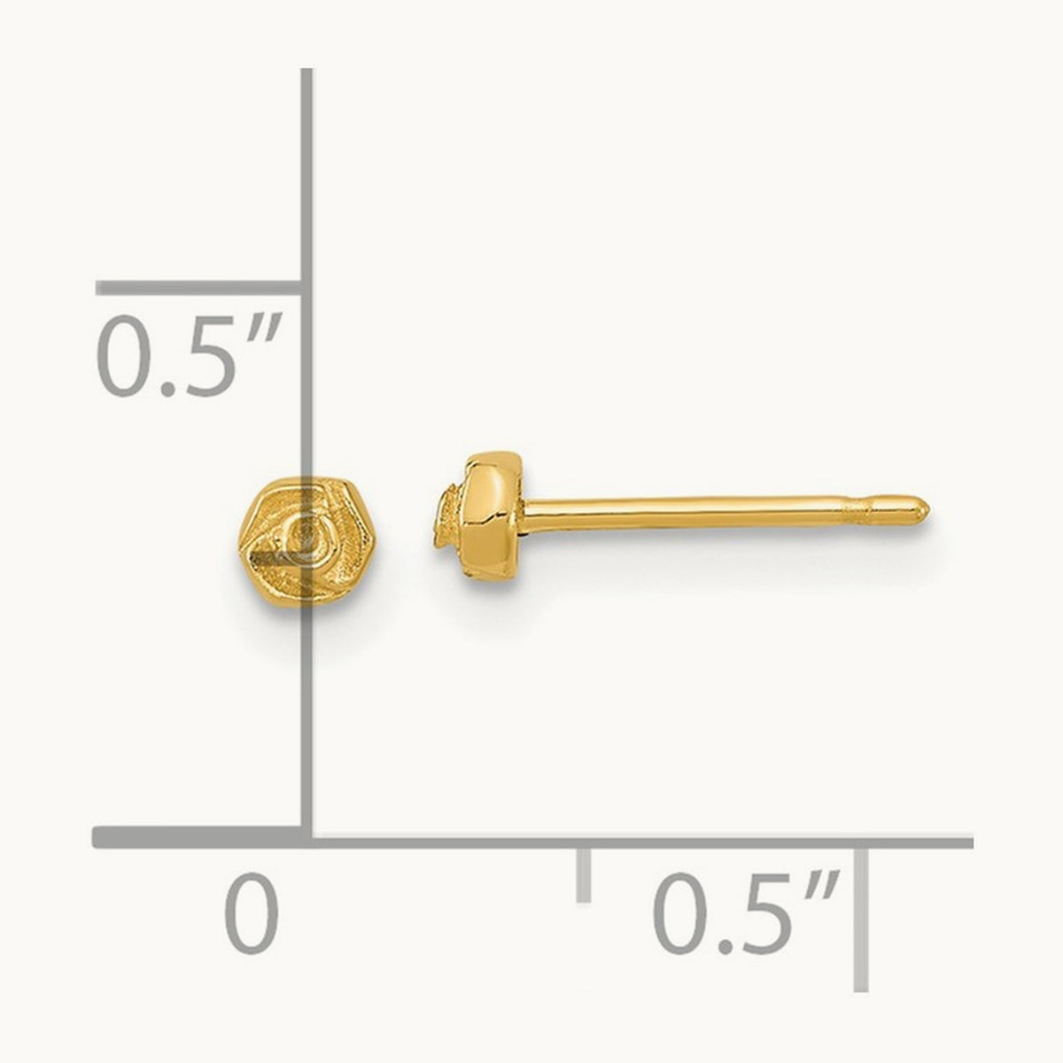 Polished Post Earrings — 14K Yellow Gold