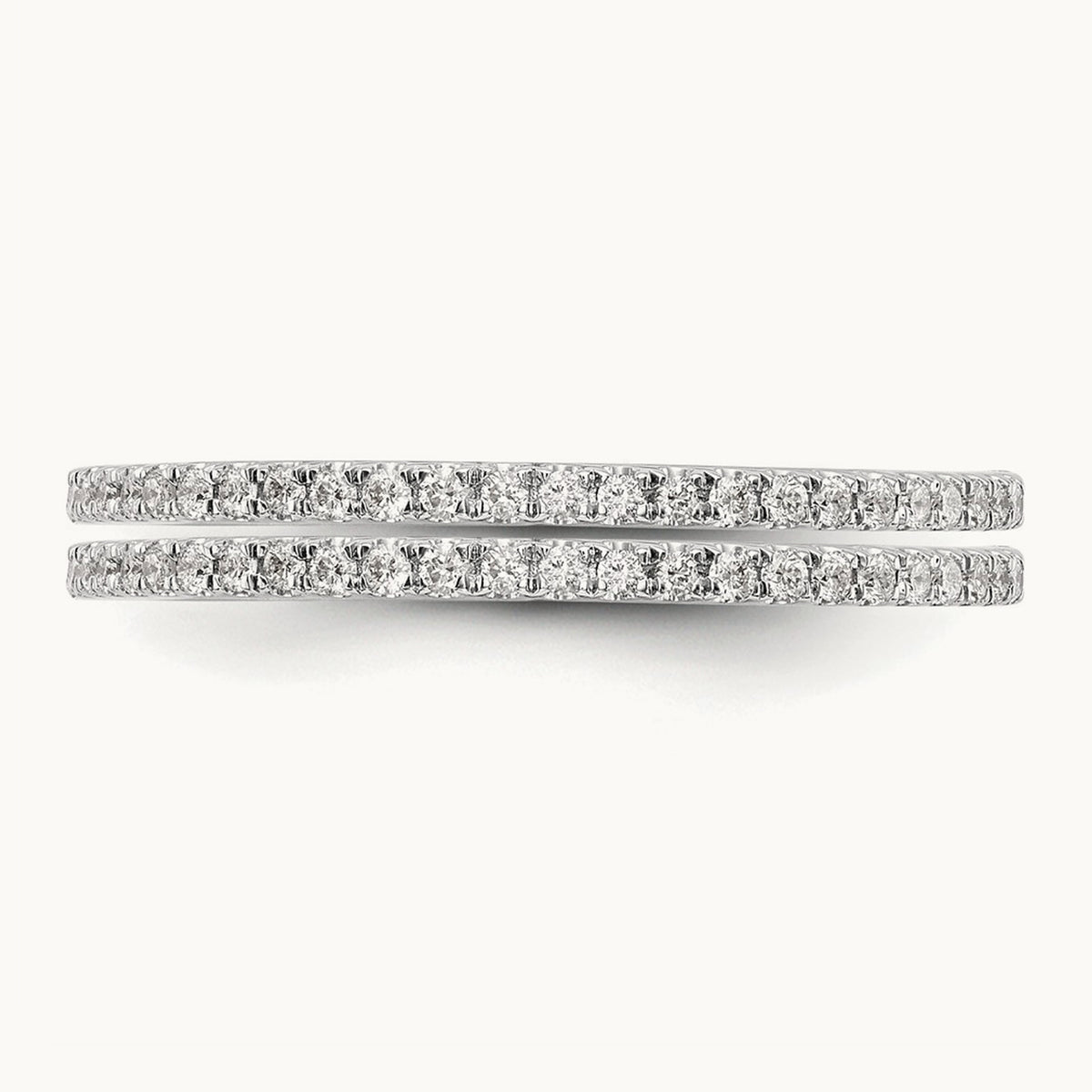 Diamond Set of 2 Wedding Bands, 14K White Gold