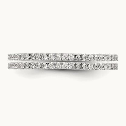 Diamond Set of 2 Wedding Bands, 14K White Gold