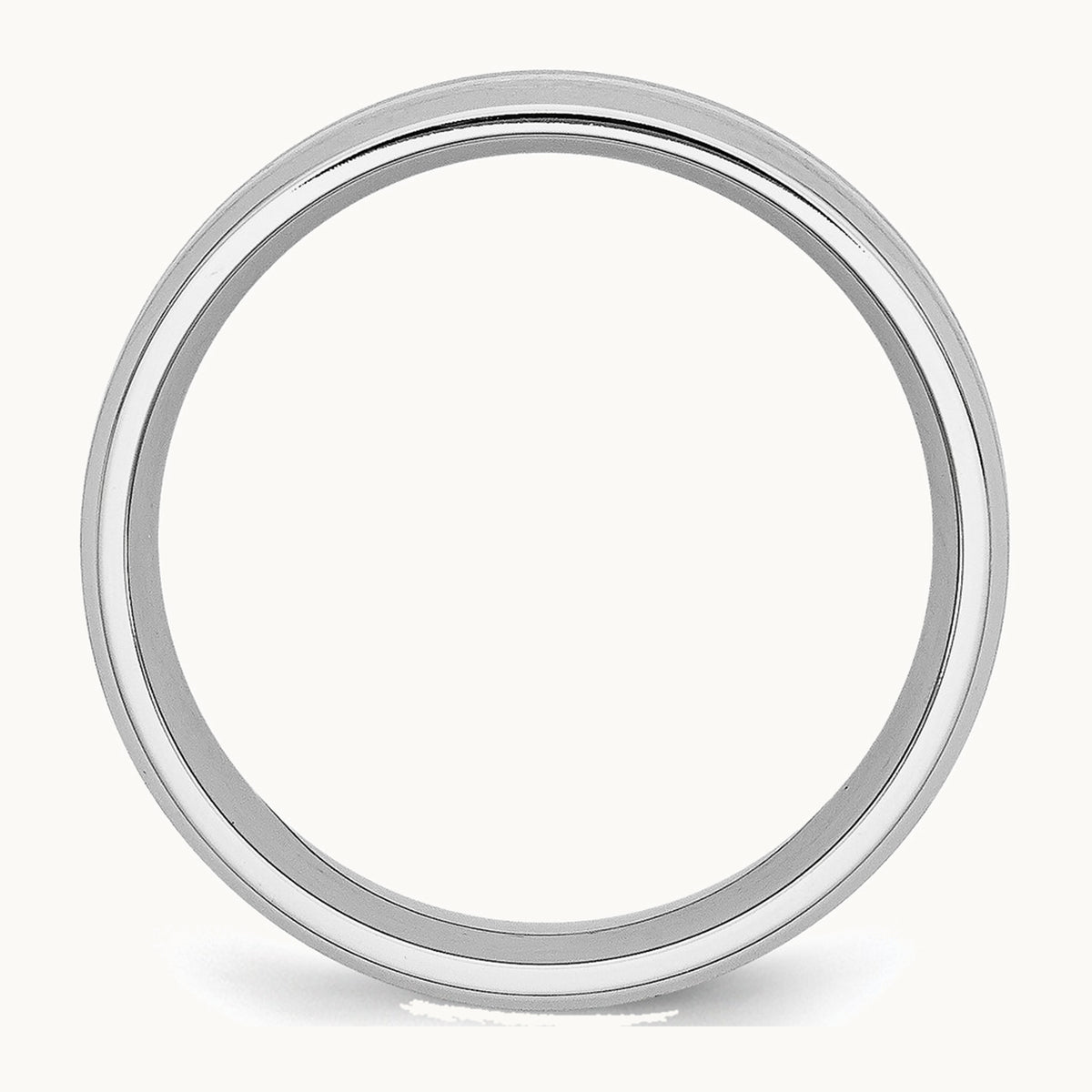 Cobalt Sterling Silver Inlay Satin and Polished Beveled Edge Band — photo set