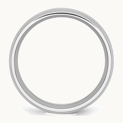Cobalt Sterling Silver Inlay Satin and Polished Beveled Edge Band — photo set