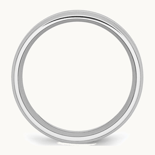 Chisel Cobalt Sterling Silver Inlay Satin and Polished Beveled Edge 8mm Band