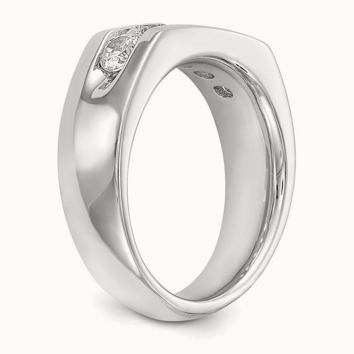 5-Stone Diamond Channel Band, 14K White Gold