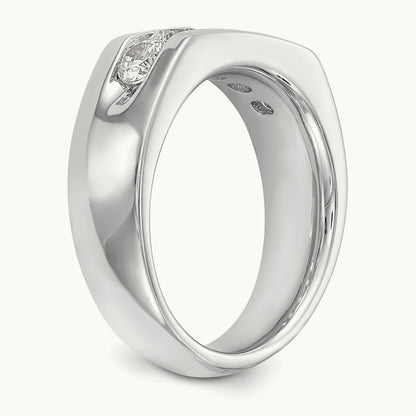 5-Stone Diamond Channel Band, 14K White Gold