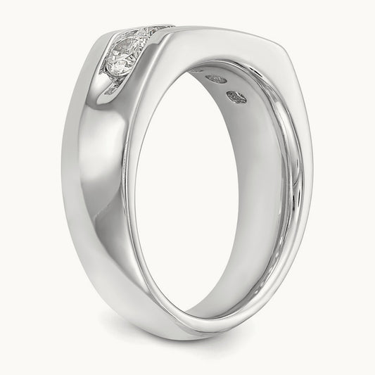 5-Stone Diamond Channel Band, 14K White Gold