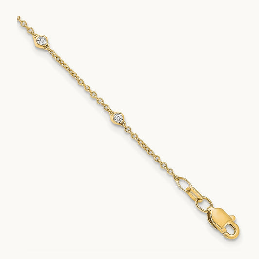 TO 14k 1/5ct Lab Grown Diamond VS+ F+ Comp. 9 Station 9 inch Bracelet