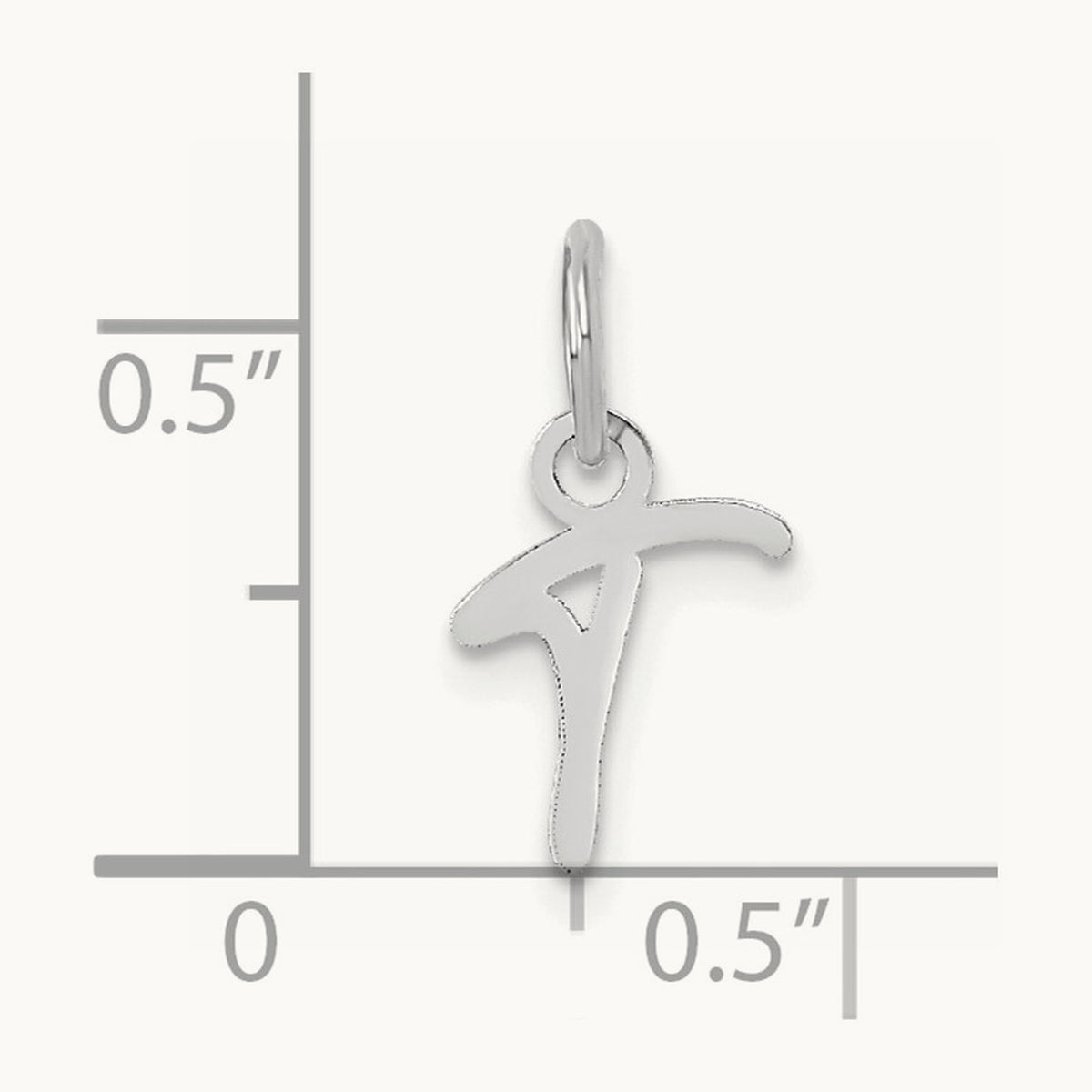 Uppercase Initial Charm — 14K White Gold, T