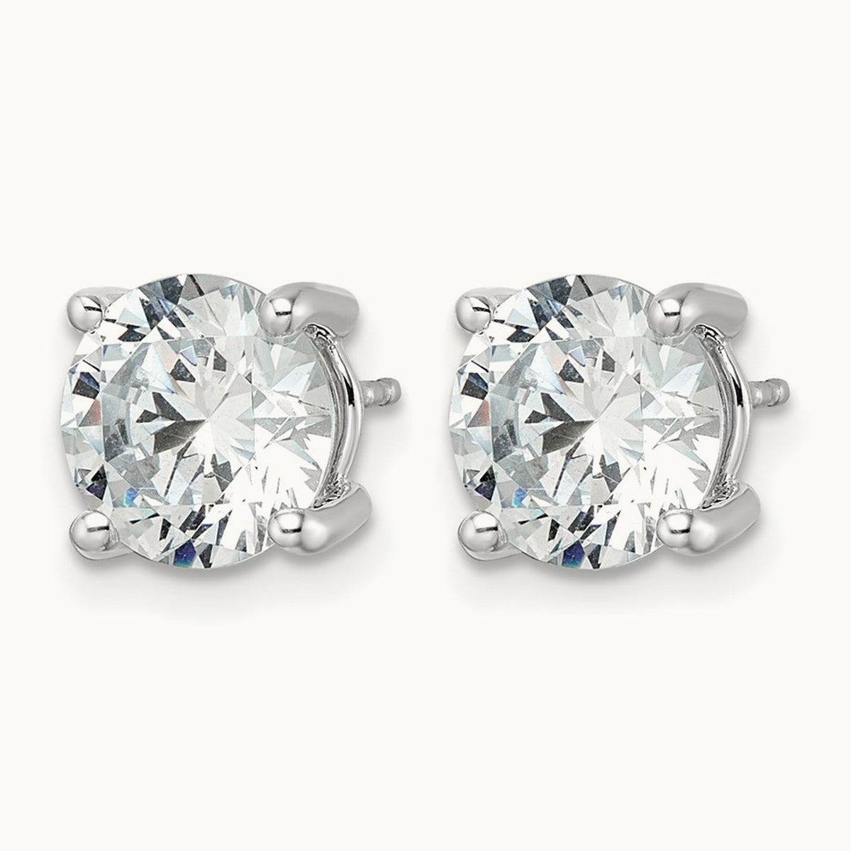 Round Lightweight Earrings, 0.25-6.00 ct tw Lab-Grown Diamond — 5 ct, 14K White Gold