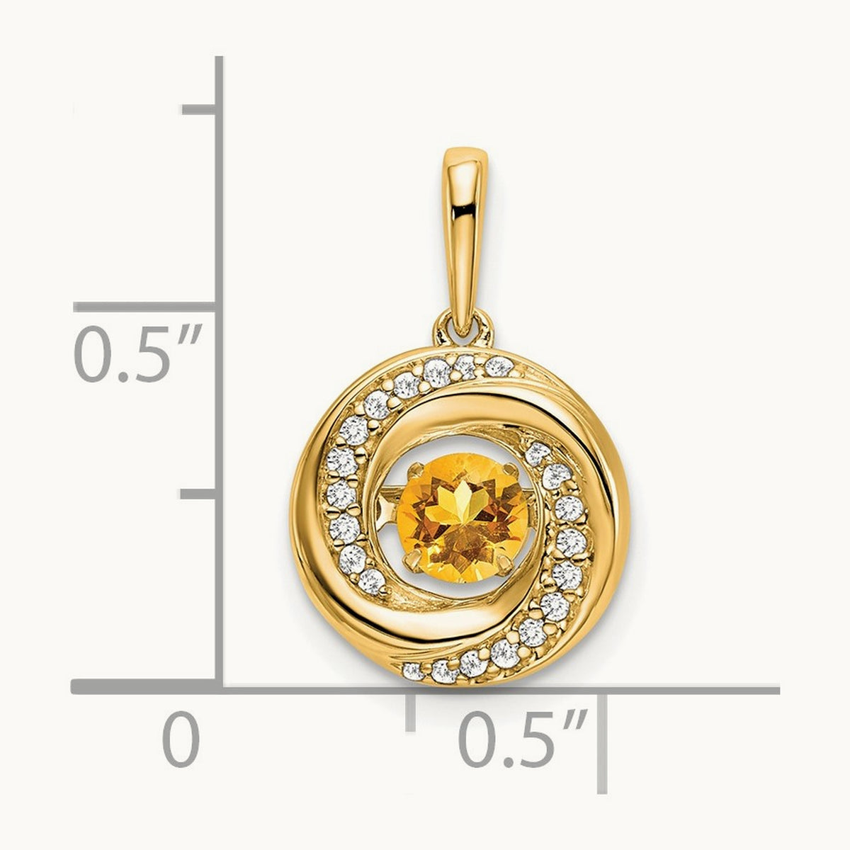 Round Citrine and Diamond Pendant — photo set