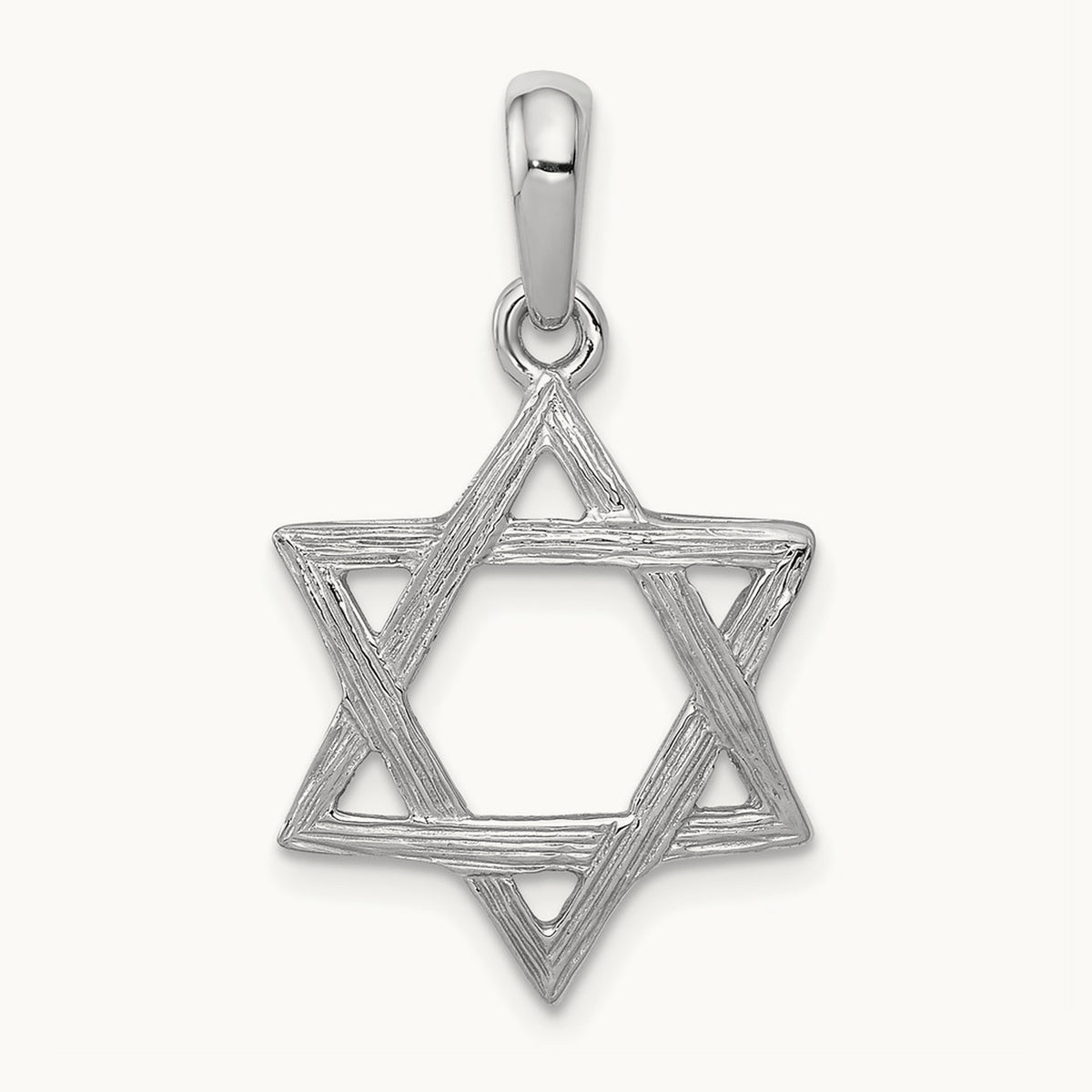Star Of David Pendant, 14K White Gold