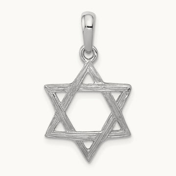Star Of David Pendant, 14K White Gold