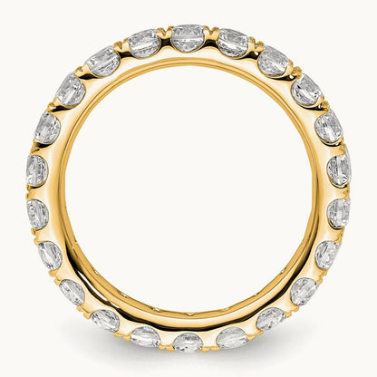 Polished U Shared Prong 2ct Diamond Eternity Band, 14K Gold in 14K Yellow Gold