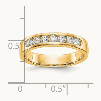 7-Stone Diamond Channel Band — 14K Yellow Gold, 6