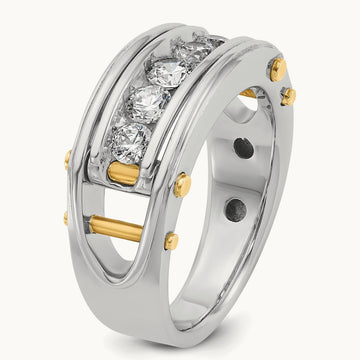 5 Stone Men's Ring, 1.00 ct tw Lab-Grown Diamond