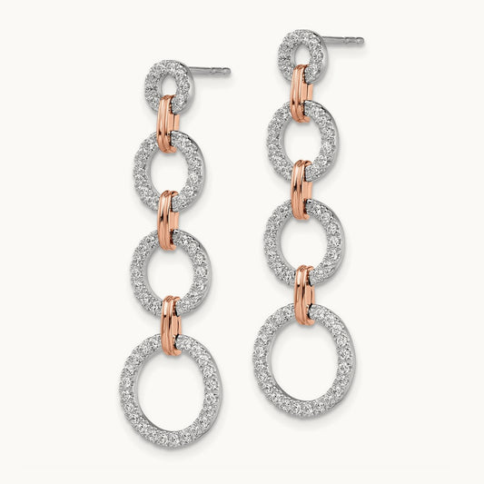 Circle Post Dangle Earrings, 0.50 ct tw Lab-Grown Diamond