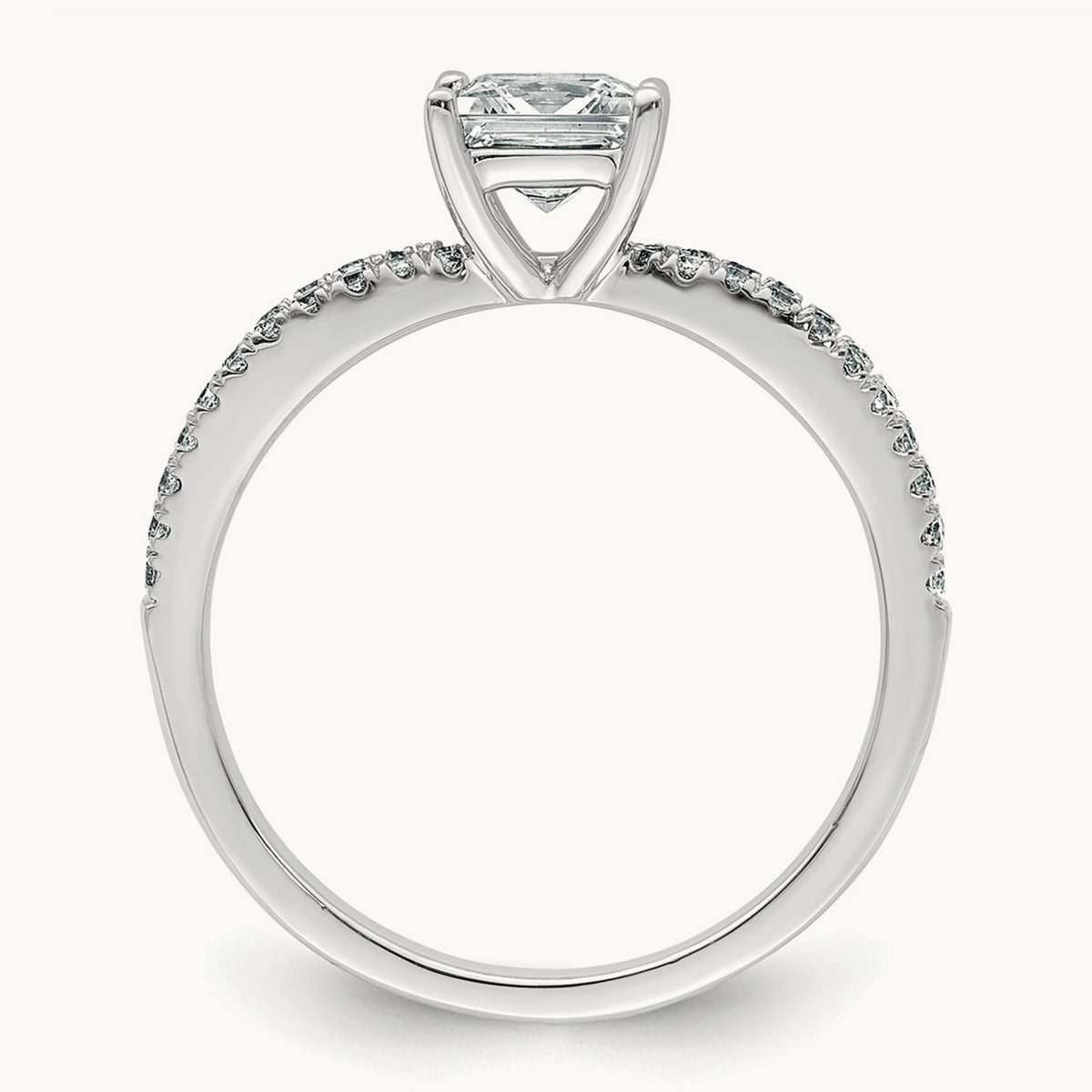 Princess Engagement Ring, 1.25-2.75 ct tw Lab-Grown Diamond — 1 1/4 ct, 14K White Gold