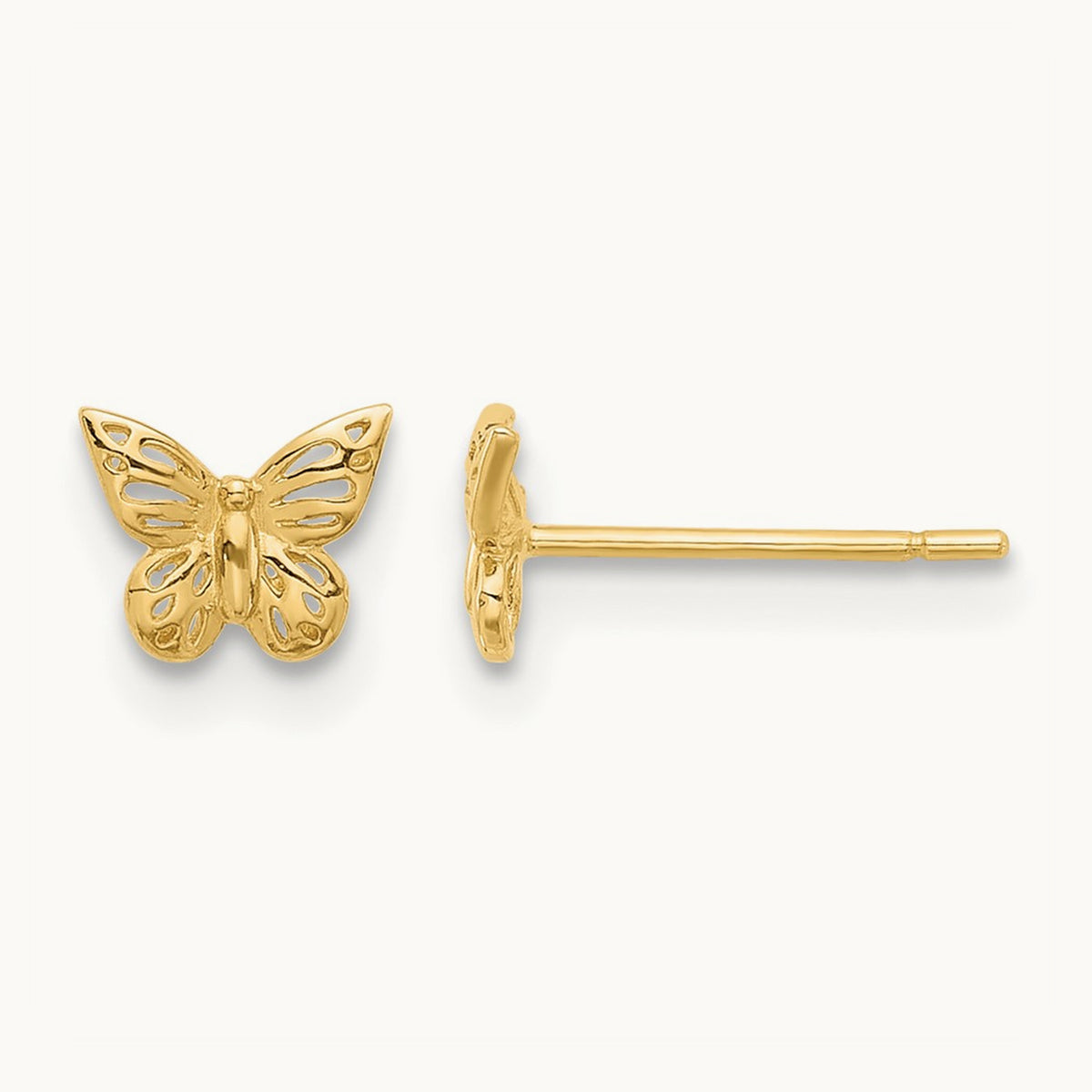Polished Butterfly Post Earrings — 4.9mm