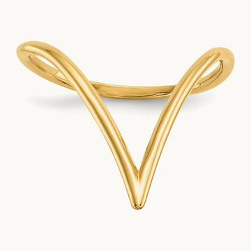 Chevron Shaped Ring, 14K