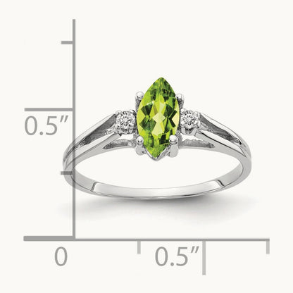 Marquise Peridot AA Diamond ring — photo set