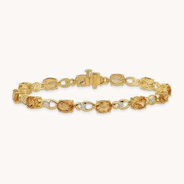 Citrine and Diamond Bracelet, 14K
