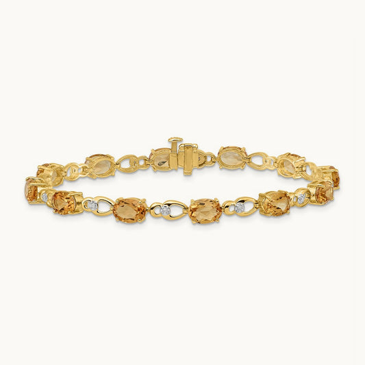 Citrine and Diamond Bracelet, 14K