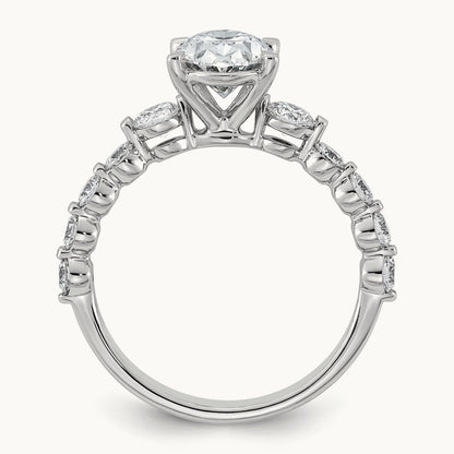 Oval Center with Round Sides Ring, 2 1/3-5 ct Lab-Grown Diamond
