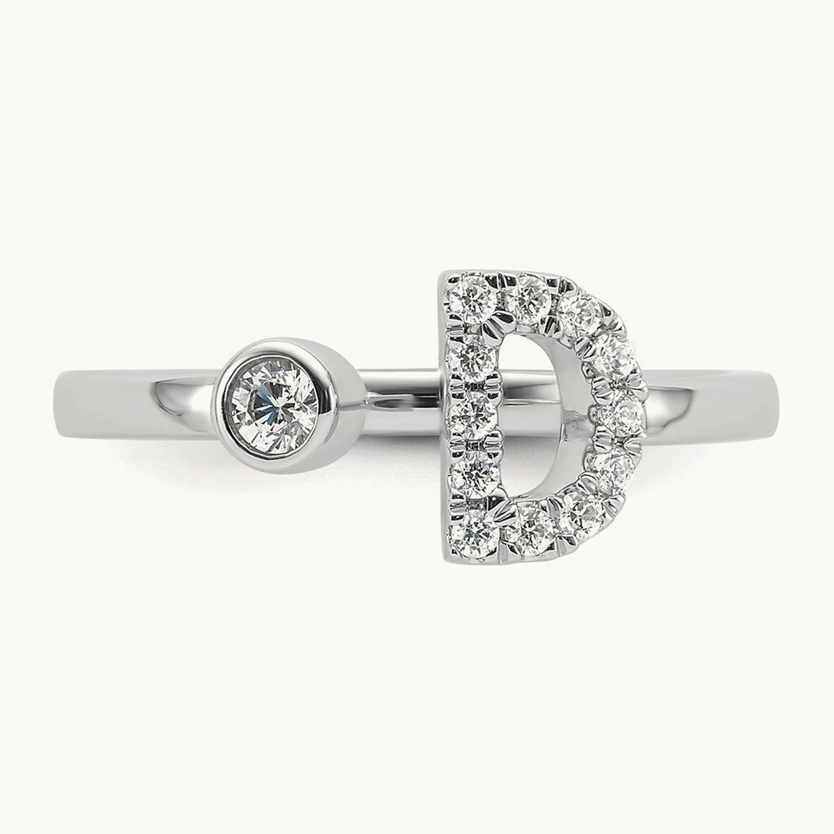 Initial D Adjustable Ring, 0.20 ct tw Lab-Grown Diamond