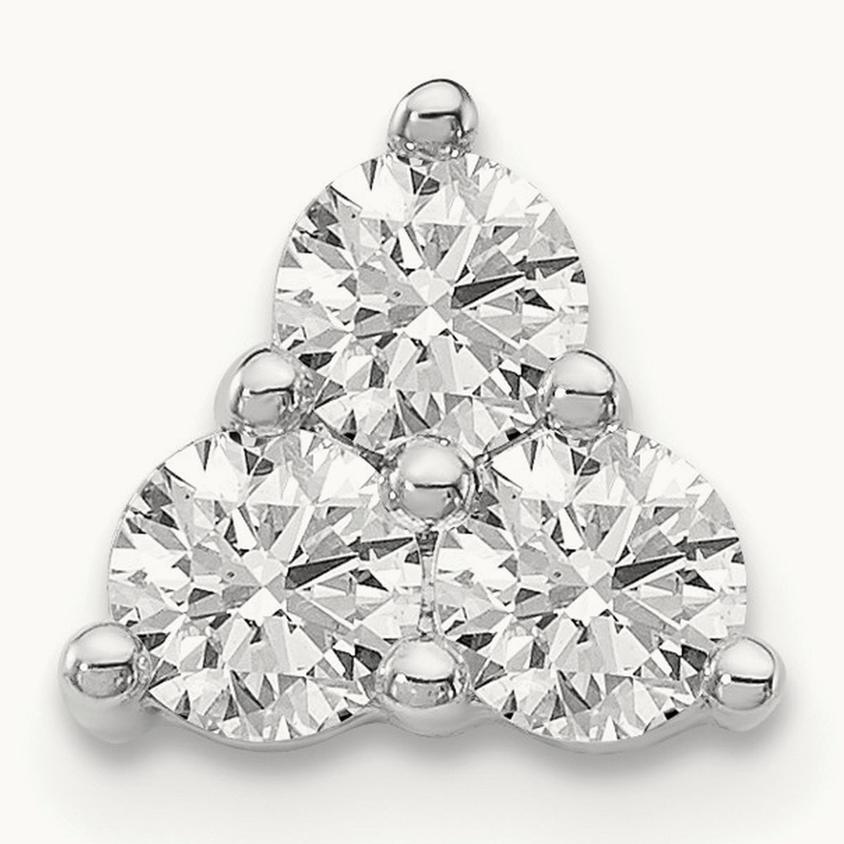 3 Stone Triangle Chain Slide, 0.50 ct tw Lab-Grown Diamond