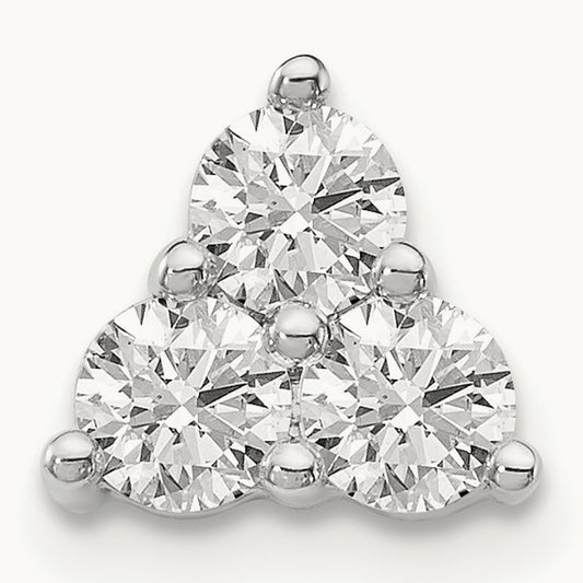 3 Stone Triangle Chain Slide, 0.50 ct tw Lab-Grown Diamond