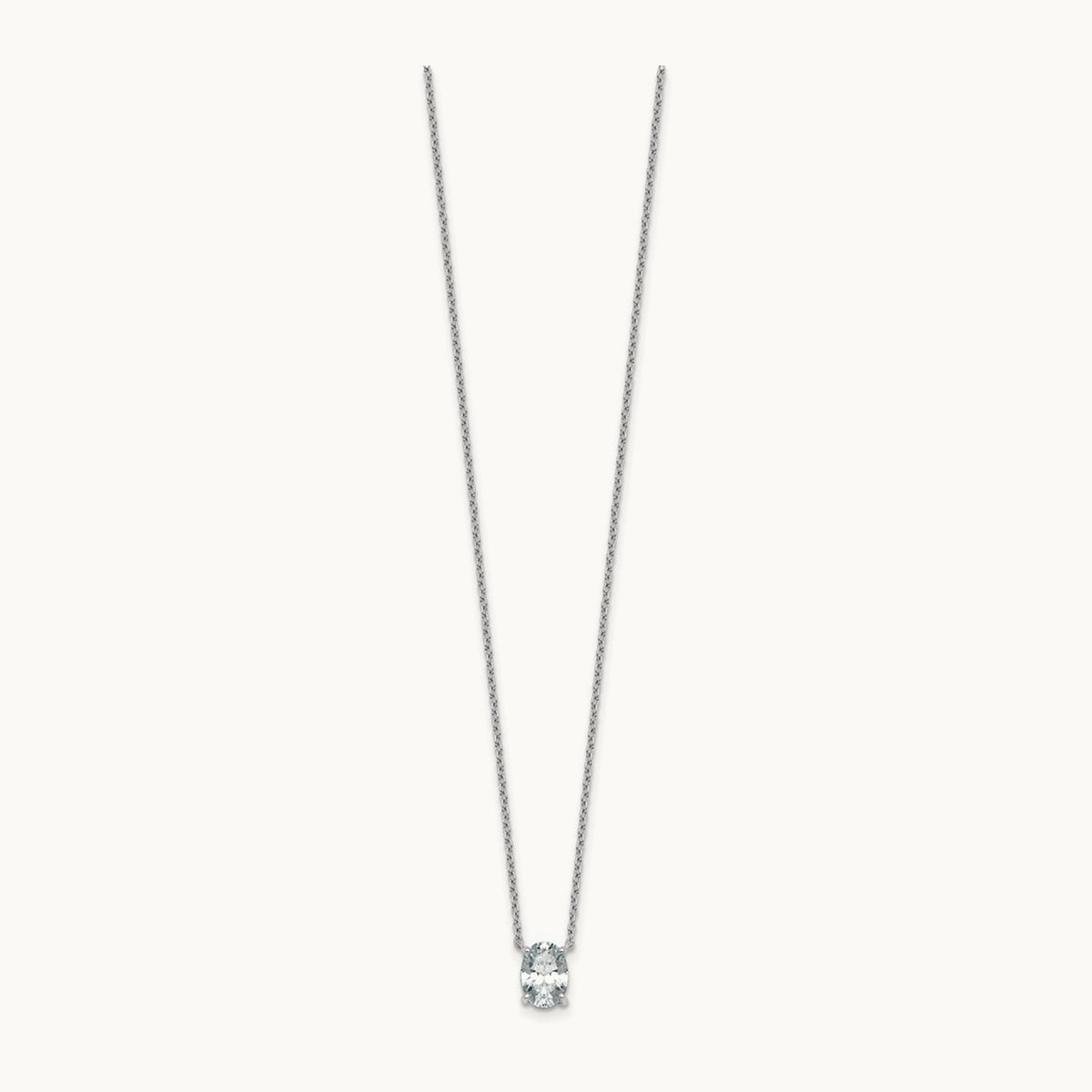 Oval Pendant Necklace, 0.25-4.00 ct tw Lab-Grown Diamond — 1 ct, 14K White Gold