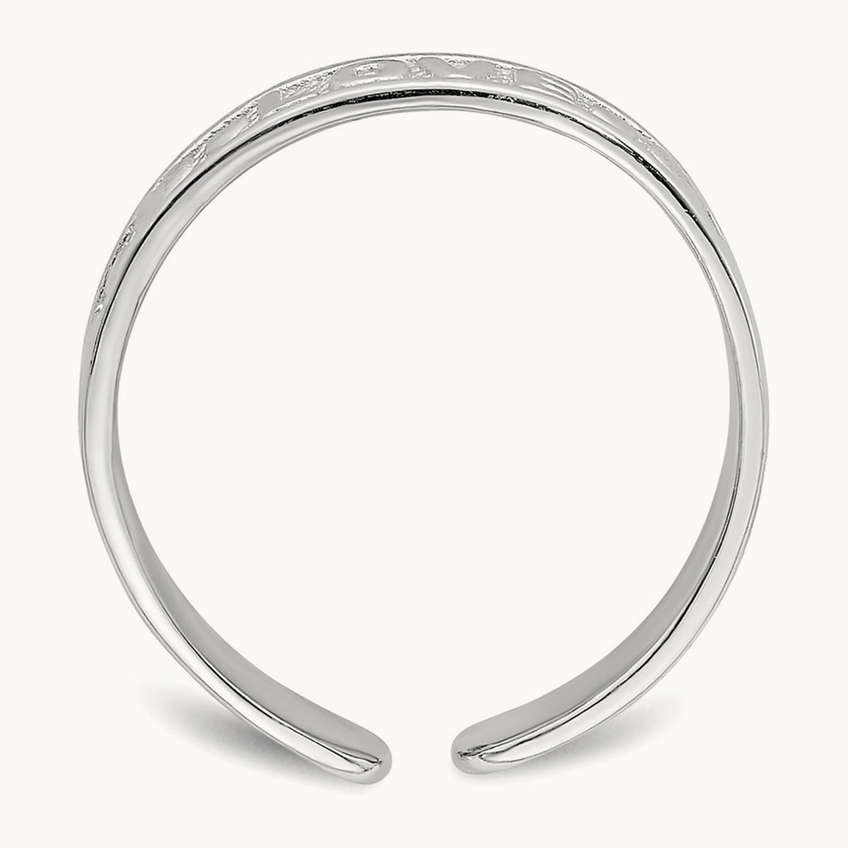 Polished LOVE and Hearts Toe Ring — 14K White Gold